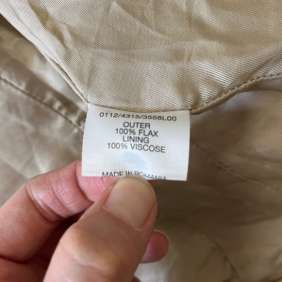 Hobbs 100% Linen Flax Blazer Jacket - Women's Size Beige - 14 UK - Picture 6 of 10